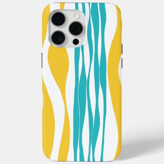 Ebb and Flow -ターコイズと黄色 Case-Mate iPhoneケース (裏面)
