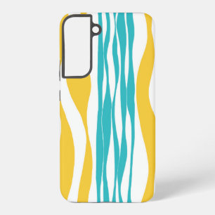 Ebb and Flow -ターコイズと黄色 Samsung Galaxy S22+ケース