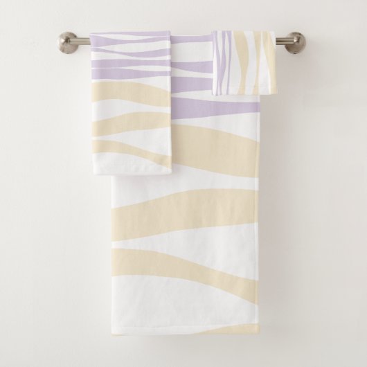 Ebb and Flow – パステルピンク、イエロー、パープル バスタオルセット (インサイチュ)