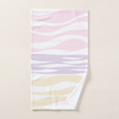 Ebb and Flow – パステルピンク、イエロー、パープル バスタオルセット (ハンドタオル)