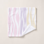 Ebb and Flow – パステルピンク、イエロー、パープル バスタオルセット (ウォッシュタオル)