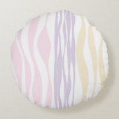 Ebb and Flow – パステルピンク、イエロー、パープル ラウンドクッション (裏面)
