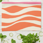 Ebb and Flow – ピンク、オレンジ、クリーム キッチンタオル (折り畳み)
