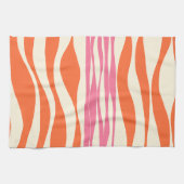Ebb and Flow – ピンク、オレンジ、クリーム キッチンタオル (横)