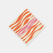 Ebb and Flow – ピンク、オレンジ、クリーム スタンダードカクテルナプキン (角)