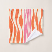 Ebb and Flow – ピンク、オレンジ、クリーム バスタオルセット (ウォッシュタオル)