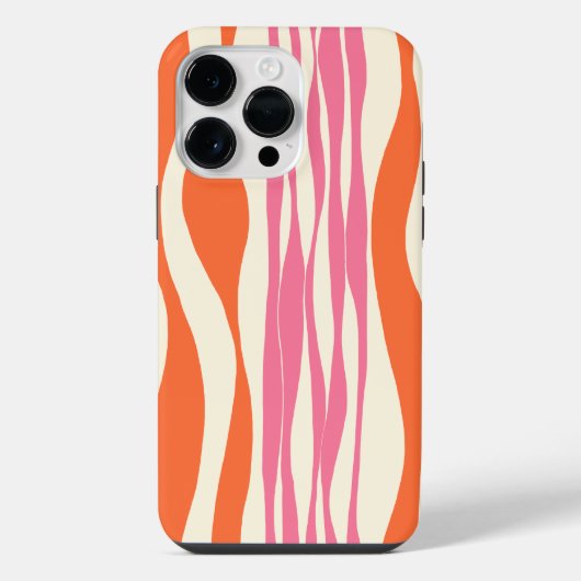 Ebb and Flow – ピンク、オレンジ、クリーム iPhoneケース (裏面)