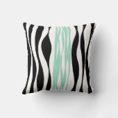 Ebb and Flow – ミントグリーン、ホワイト、ブラック クッション (裏面)
