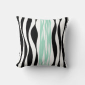 Ebb and Flow – ミントグリーン、ホワイト、ブラック クッション (正面)