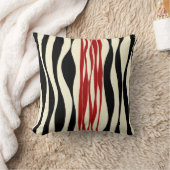 Ebb and Flow – レッド&クリーム クッション (ブランケット)