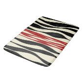 Ebb and Flow – レッド&クリーム バスマット (アングル)