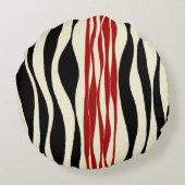 Ebb and Flow – レッド&クリーム ラウンドクッション (裏面)