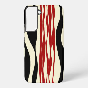 Ebb and Flow – レッド&クリーム Samsung Galaxy S22+ケース