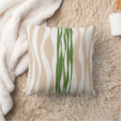 Ebb and Flow – 白、砂、パームグリーン クッション (ブランケット)