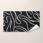 Ebb and Flow 2 – 白いバスタオオルセットの黒 バスタオルセット (ハンドタオル)