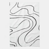 Ebb and Flow 2 – 白黒 キッチンタオル (縦)