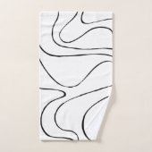 Ebb and Flow 2 – 白黒 バスタオルセット (ハンドタオル)