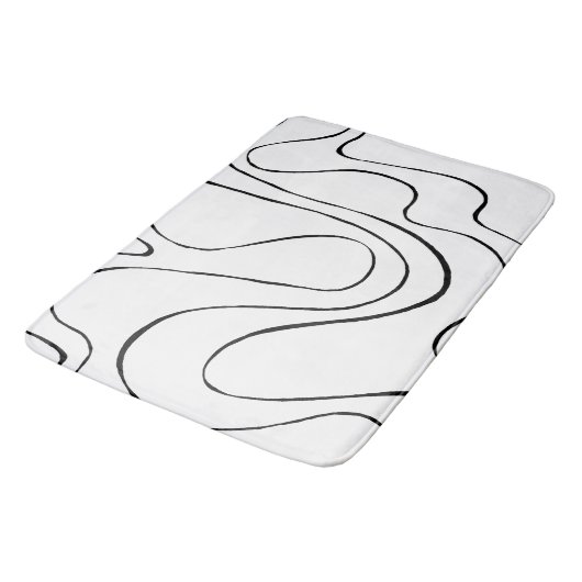 Ebb and Flow 2 – 白黒 バスマット (アングル)