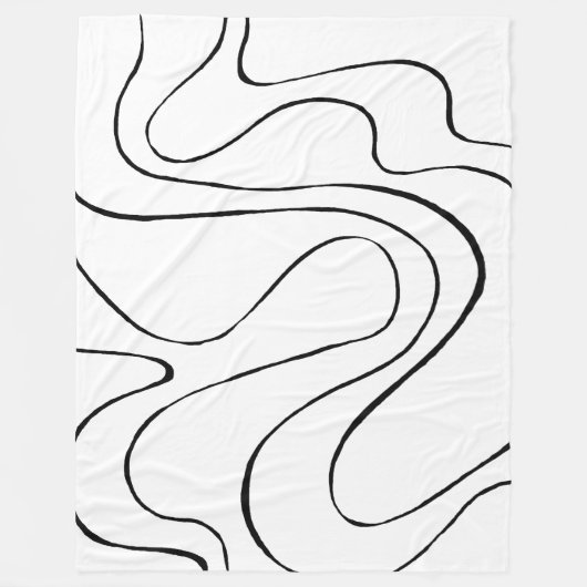 Ebb and Flow 2 – 白黒 フリースブランケット (正面)