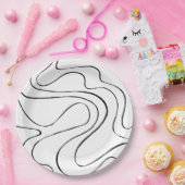 Ebb and Flow 2 – 白黒 ペーパープレート (パーティー)