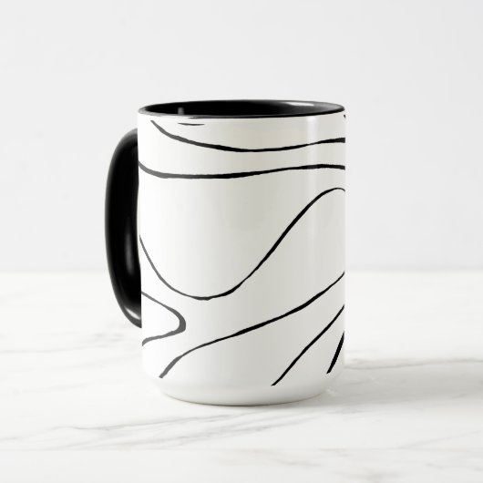 Ebb and Flow 2 – 白黒 マグカップ (正面左)