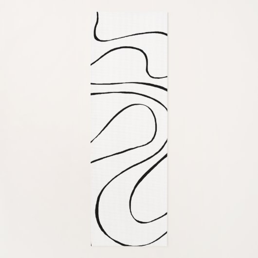Ebb and Flow 2 – 白黒 ヨガマット (正面)