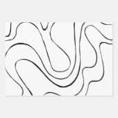 Ebb and Flow 2 – 白黒 ラッピングペーパーシート (正面3)