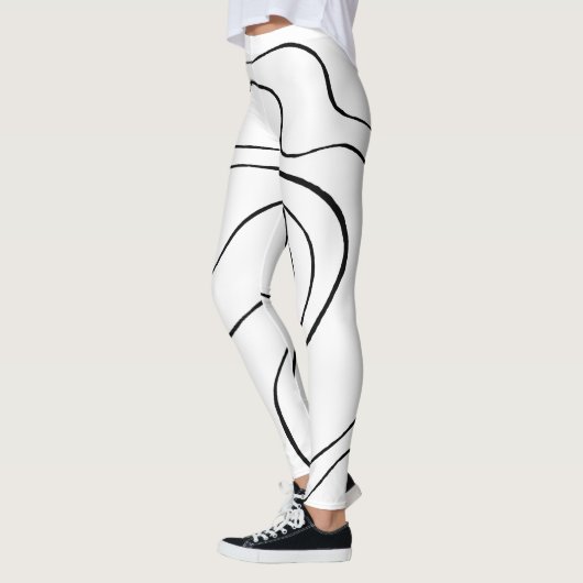 Ebb and Flow 2 – 白黒 レギンス (左)