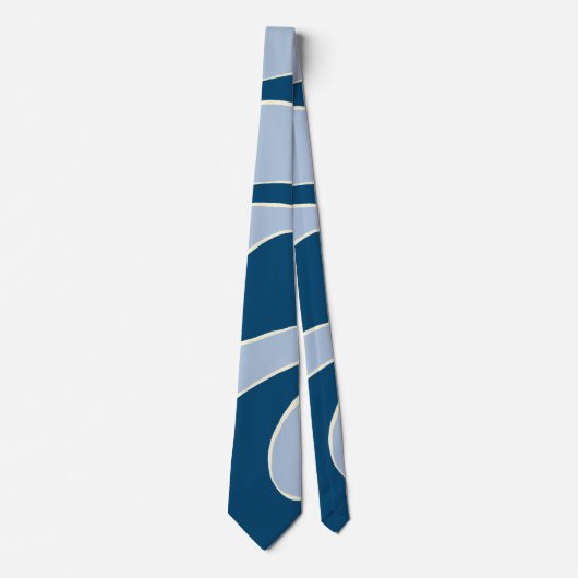 Ebb and Flow 2 in Dark Blue, Light Blue and Cream ネクタイ (正面)