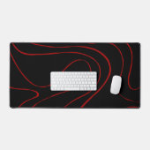 Ebb and Flow 2 in Red and Black デスクマット (キーボード&マウス)