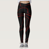 Ebb and Flow 2 in Red and Black レギンス (正面)