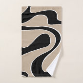 Ebb and Flow 2 in Taupe, Black, and White バスタオルセット (ハンドタオル)