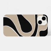 Ebb and Flow 2 in Taupe, Black, and White iPhoneケース (裏面横)