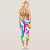 Ebb and Flow 4 -ターコイズ、黄、ピンク、白 カプリレギンス (裏面)