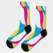 Ebb and Flow 4 -ターコイズ、黄、ピンク、白 ソックス (左)