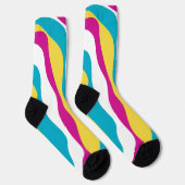 Ebb and Flow 4 -ターコイズ、黄、ピンク、白 ソックス (右)