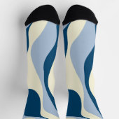 Ebb and Flow 4 – ダークブルー、ライトブルー、クリーム ソックス (上部)