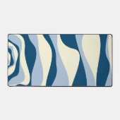Ebb and Flow 4 – ダークブルー、ライトブルー、クリーム デスクマット (正面)