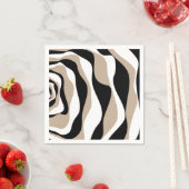 Ebb and Flow 4 – トープ、白黒 スタンダードカクテルナプキン (インサイチュ)