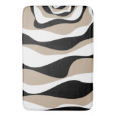 Ebb and Flow 4 – トープ、白黒 バスマット (正面縦)