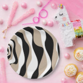 Ebb and Flow 4 – トープ、白黒 ペーパープレート (パーティー)