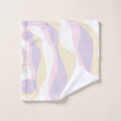 Ebb and Flow 4 – パステルピンク、黄、紫 バスタオルセット (ウォッシュタオル)