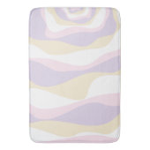 Ebb and Flow 4 – パステルピンク、黄、紫 バスマット (正面縦)