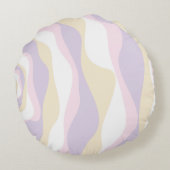 Ebb and Flow 4 – パステルピンク、黄、紫 ラウンドクッション (裏面)
