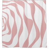 Ebb and Flow 4 – ピンクと白 シャワーカーテン (正面)