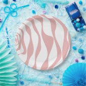 Ebb and Flow 4 – ピンクと白 ペーパープレート (パーティー)