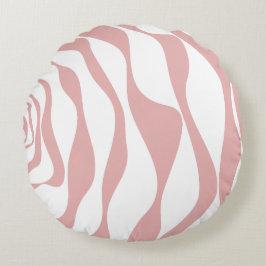 Ebb and Flow 4 – ピンクと白 ラウンドクッション