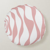 Ebb and Flow 4 – ピンクと白 ラウンドクッション (裏面)
