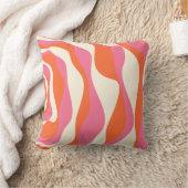 Ebb and Flow 4 – ピンク、オレンジ、クリーム クッション (ブランケット)