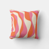 Ebb and Flow 4 – ピンク、オレンジ、クリーム クッション (正面)